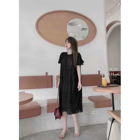 ( Quà tặng 0đ)Váy bầu du lịch form suông dáng rộng cực style, đầm bầu xếp ly 2lớp hàng quảng châu phù hợp mọi hoàn cảnh
