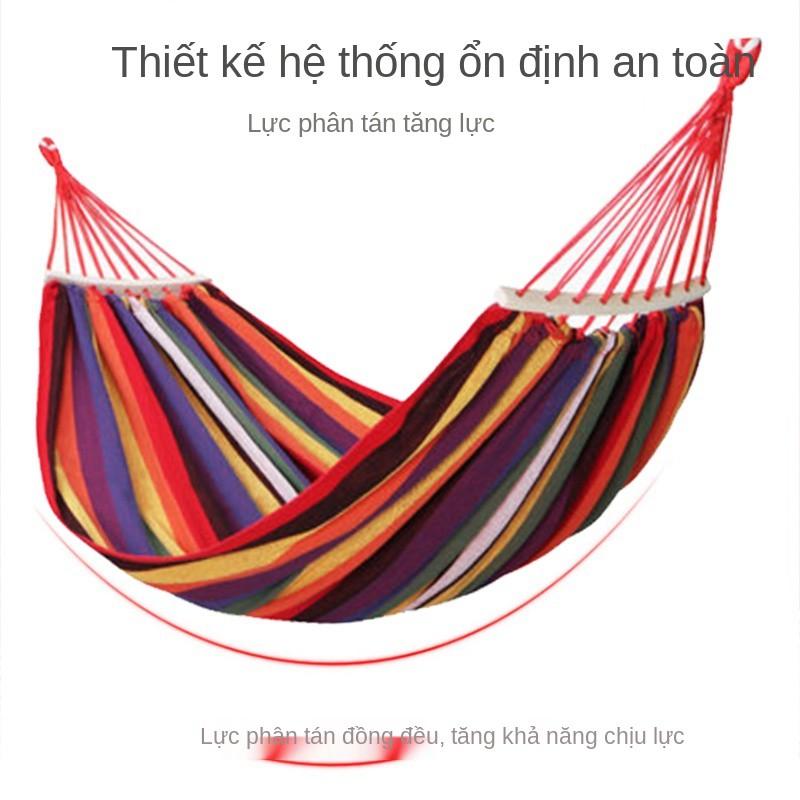 【Ilandi chính hãng】 Phòng chống lật võng ngoài trời giường đơn vải dày đôi ghế xích đu ký túc xá