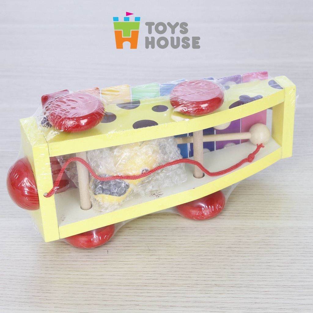 Đồ chơi đàn xylophone 8 phím kết hợp xe kéo hình cún tăng khả năng cảm thụ âm nhạc của trẻ Toyshouse 1152