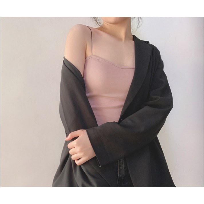 áo 2 dây croptop có mút ngực sợi bún TWO WIRE COAT dáng ôm mịn vải cotton co giãn dễ mặc | BigBuy360 - bigbuy360.vn