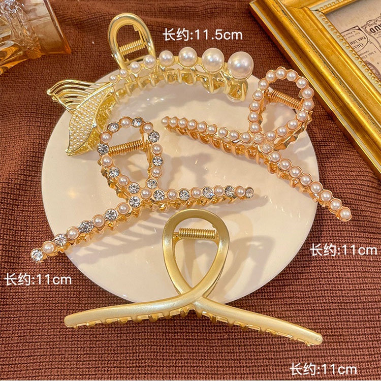 Kẹp Tóc Hình Hoa Hồng Bằng Kim Loại Cỡ Lớn Đính Đá Sang Trọng