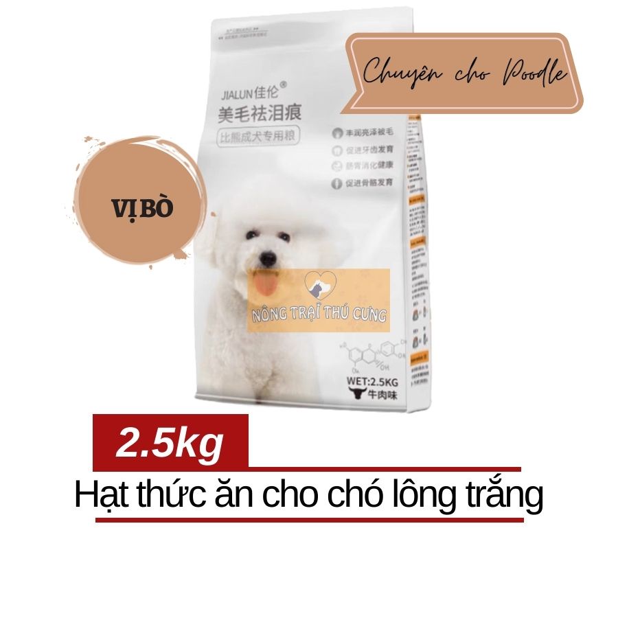 Thức Ăn Hạt Chó Bichon JIALUN 2.5kg - Vị Bò