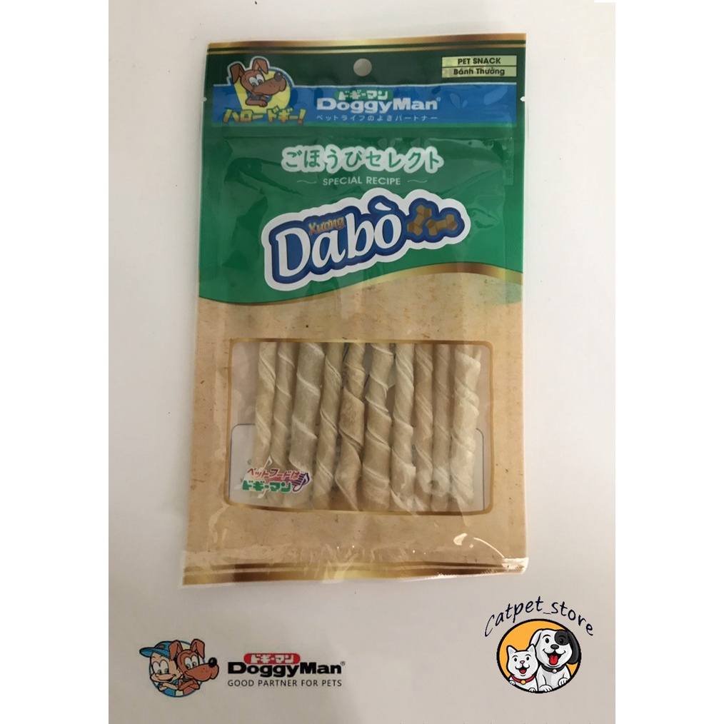 Bánh thưởng xương da bò tự nhiên cho chó-Bánh thưởng mài răng cho chó Da Bò tự nhiên Doggy Man 81617