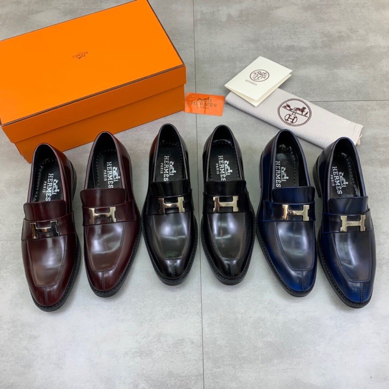 Giày tây của nam quai chữ H thương hiệu Hermes HM da thật cao cấp thiết kế sang trọng