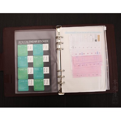 Túi pvc phụ kiện sổ còng planner A6 (túi zip/ bìa thẻ)