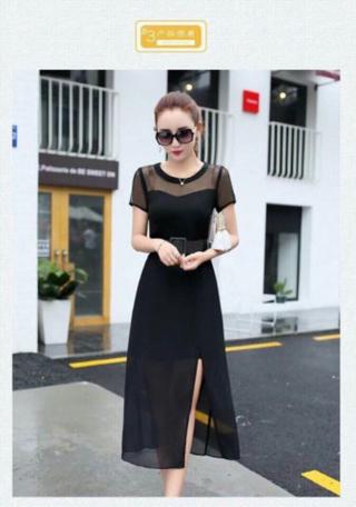 ĐẦM SUÔNG ĐEN PHỐI LƯỚI XẺ TÀ
