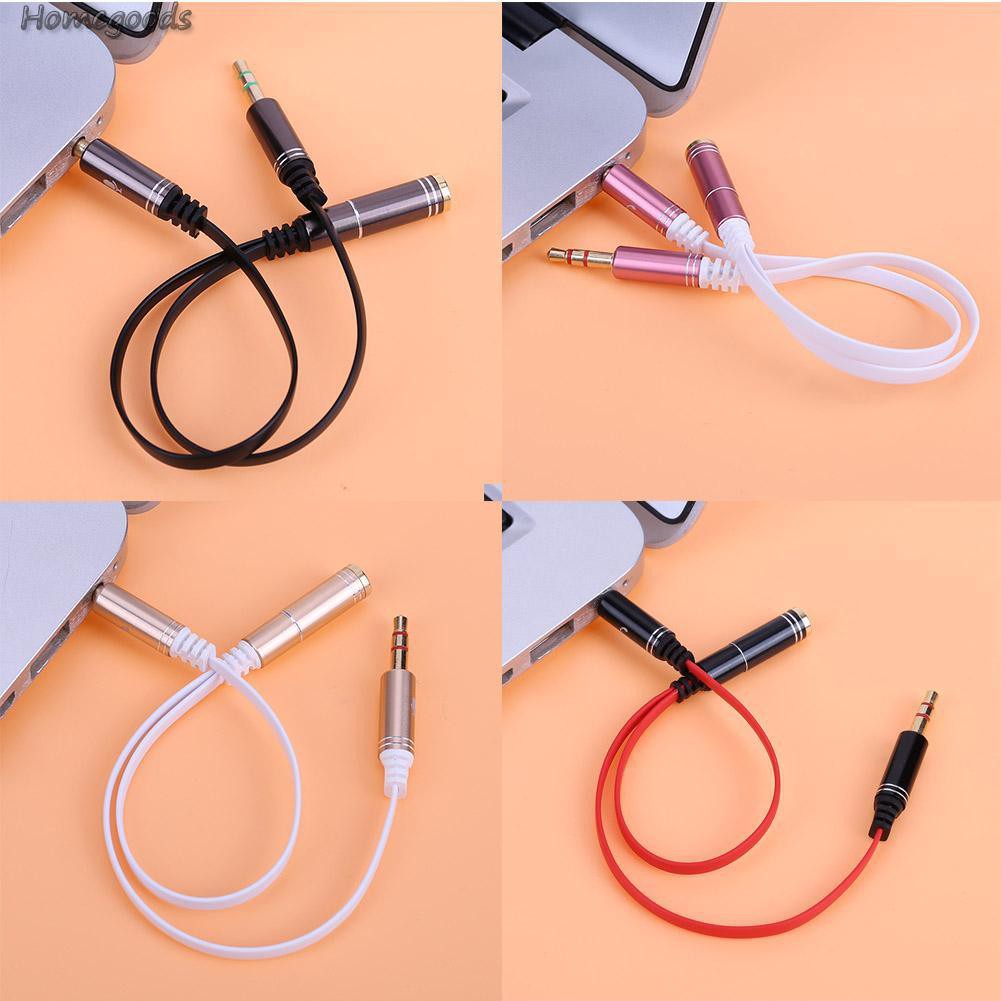 HOME-3.5mm Stereo Audio Y Splitter 1 Jack Female to 2 Male Headphone Adapter Stereo Audio Cables -GOODS