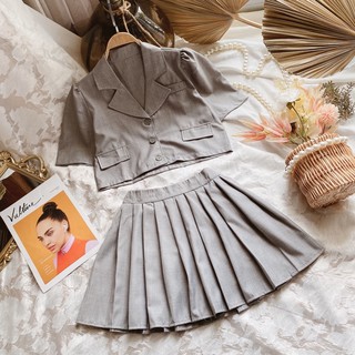 set áo croptop + chân váy