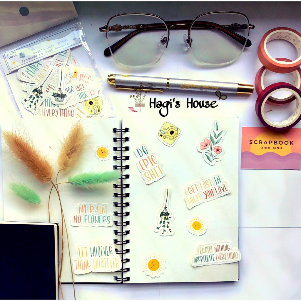 Sticker Die Cut chủ đề cưới, du lịch, động vật dễ thương, sticker giáng sinh trang trí scarpbook, hộp quà tặng