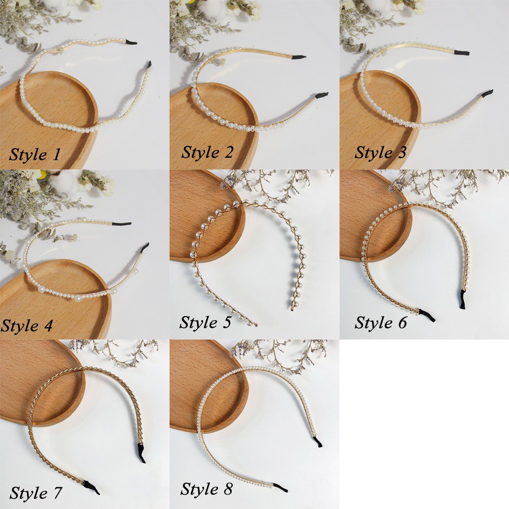 Băng đô cài tóc đính ngọc trai phong cách Hàn Quốc thời trang dành cho nữ