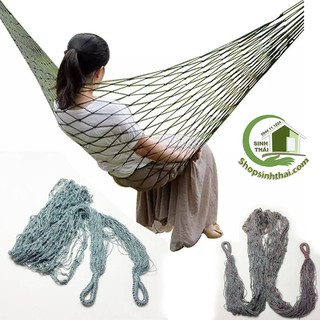 Võng dây dù đan sợi, bó đầu - võng lưới treo ngoài trời - võng cho resort - giao màu ngẫu nhiên