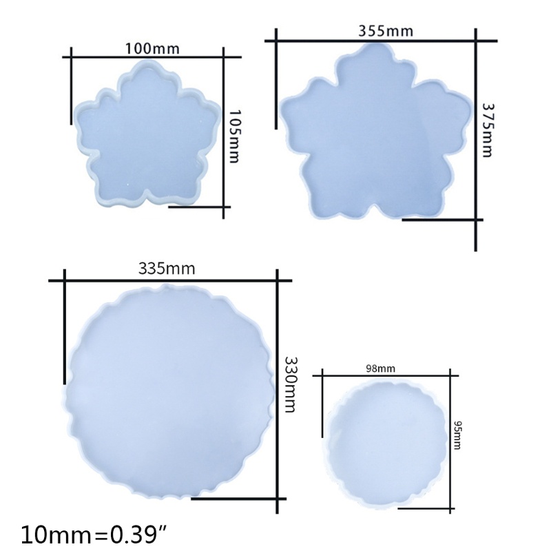 Set 5 khuôn silicone làm đế lót ly DIY tiện dụng
