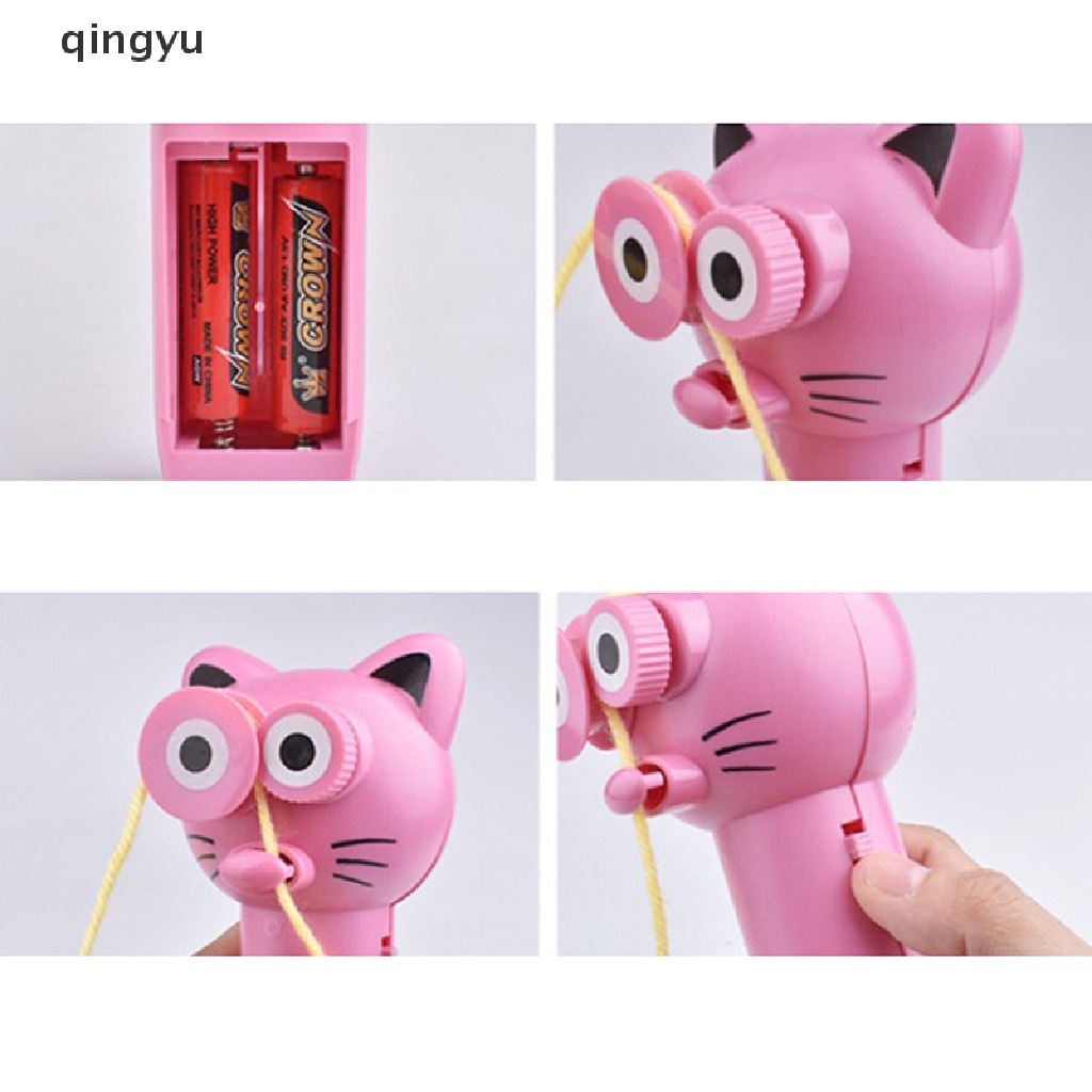 qingyu ZipString Rope Launcher Propeller Toys Cute Cat String Controller Rope Flying PLI
