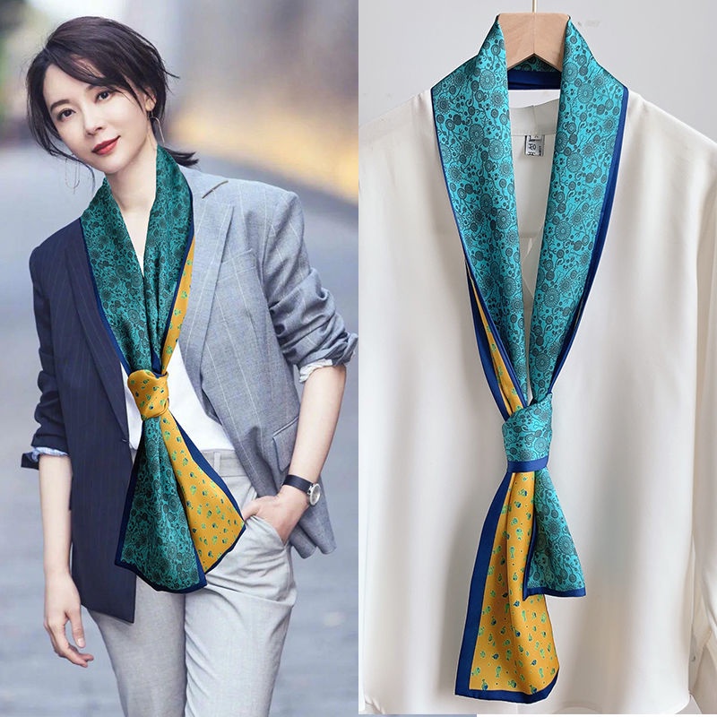 Khăn choàng cổ dài GAVINBROWN vải lụa phong cách Hàn Quốc thời trang xuân thu cho nữ