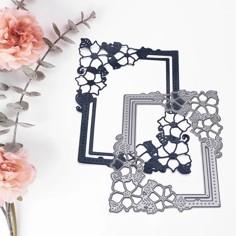QQ Khuôn Cắt Giấy Kim Loại Hình Khung Ảnh Hoa Xinh Xắn