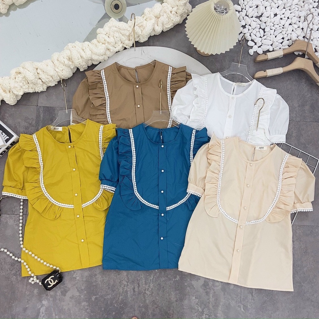 Áo sơ mi nữ cổ viền bèo
