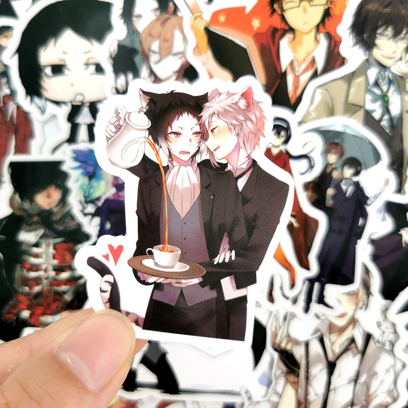 Z & m❀Miếng Dán Trang Trí Hình Chú Chó bungou stray Dogss Đáng Yêu❀Bộ 50 Miếng Dán Chống Thấm Nước Cho Bé 50 Món