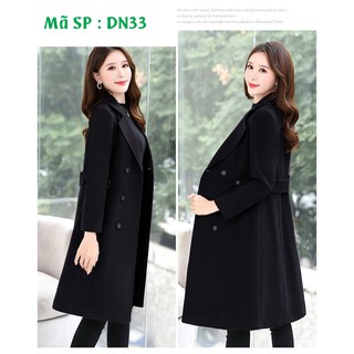 Áo khoác dạ măng tô nữ cổ vest hàn quốc nút em xinh xắn thoitranghd com