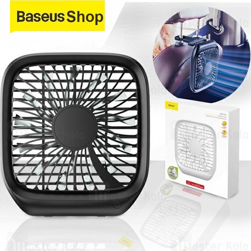 Quạt Baseus Làm Mát Mini Cao Cấp Không Ồn 3 Chế Độ Gắn Sau Ghế Ô Tô Xe Hơi Dùng Nguồn USB Foldable Backseat Fan
