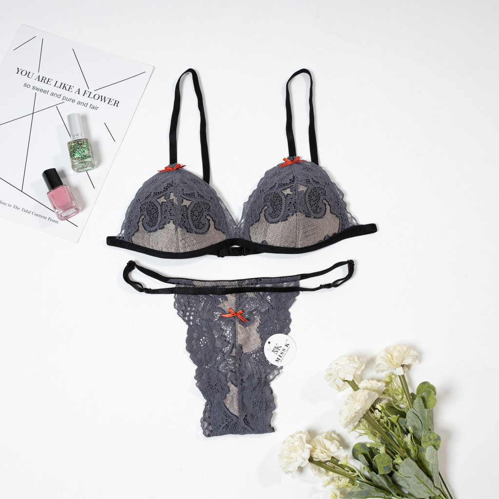 Bộ nội y ren bralette phong cách Vintage Miss K - B012