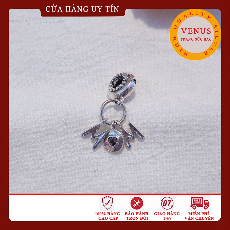 [Hàng cao cấp] Charm bạc 925- Treo chữ Mom- Mã sản phẩm VENUS130