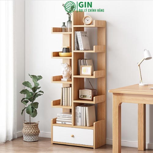 Giá sách, kệ sách hình cây kèm ngăn kéo để đồ hiện đại - GP171