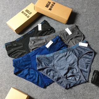 Hộp 4 Quần Sịp chéo chất thông hơi xuất Nhật thoáng mát quần lót nam Muji