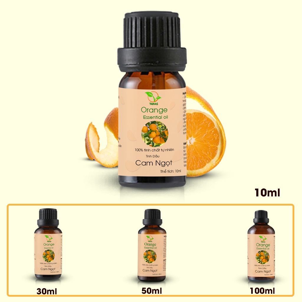 Tinh dầu Cam Ngọt nguyên chất TAMAS chai 10ml, tinh dầu xông phòng