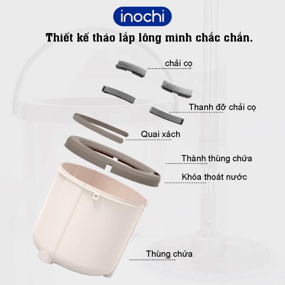 CÂY LAU NHÀ CHỔI LAU thông minh thế hệ mới xoay 360 độ inochi tách nước bẩn, sạch chỉ 1 lần lau