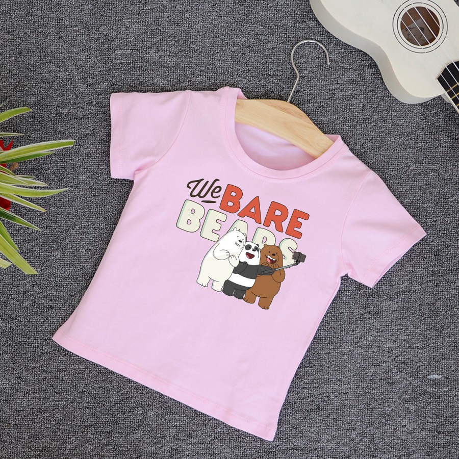 ÁO THUN  WE ARE BEAR GẤU TRẮNG HỒNG PHÔNG NAM NỮ GIA ĐÌNH CẶP ĐÔI CÓ SIZE TRẺ EM CHO BÉ TRAI GÁI AOMIVN