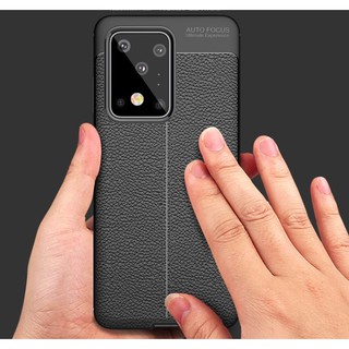 Ốp Lưng Silicon Vân Da Auto Focus Cho Samsung Galaxy S20 Ultra