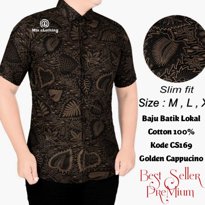 Áo Sơ Mi Nam Batik | Áo Sơ Mi Batik Slimfit | Áo Ngắn Tay Cs101 Màu Nâu 89