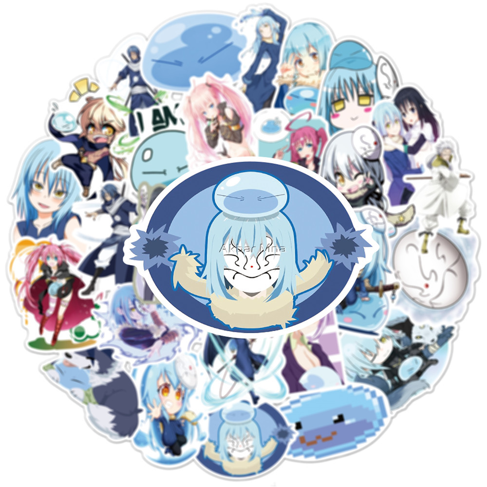 Y&P| Hình Dán Chống Nước Regarding Reincarnated To Slime Nhật Bản Anime Mũ Bảo Hiểm Máy Tính Xách Tay Hành Lý Dán Thiết Lập, 50 tờ