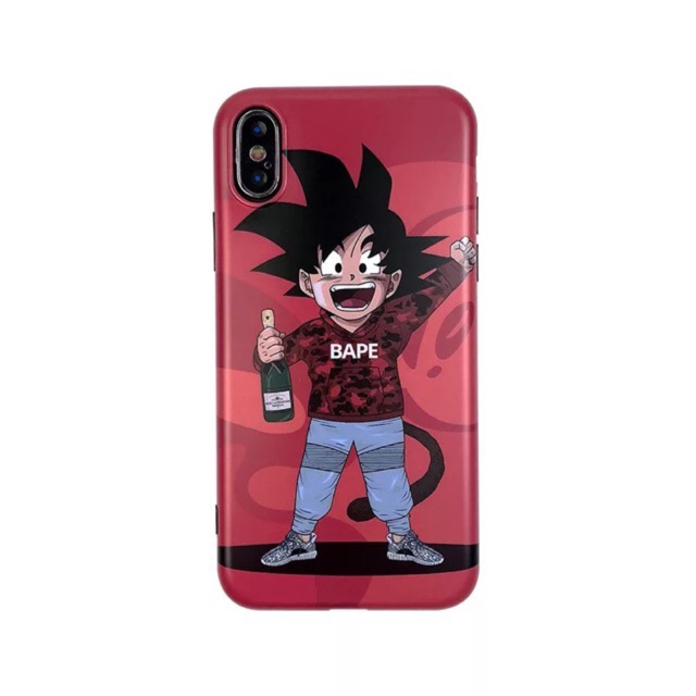 Ốp Hoạt Hình Songoku BAPE Cho iPhone X/Xs Max/7plus/8plus/6splus