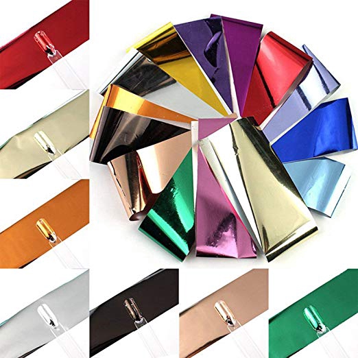 Set 14 giấy bạc nhiều màu tùy chọn dùng trang trí móng tay