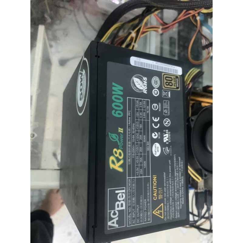 Nguồn AcBel R8II 600W 8OPlus Bronze chính hãng nguyên tem