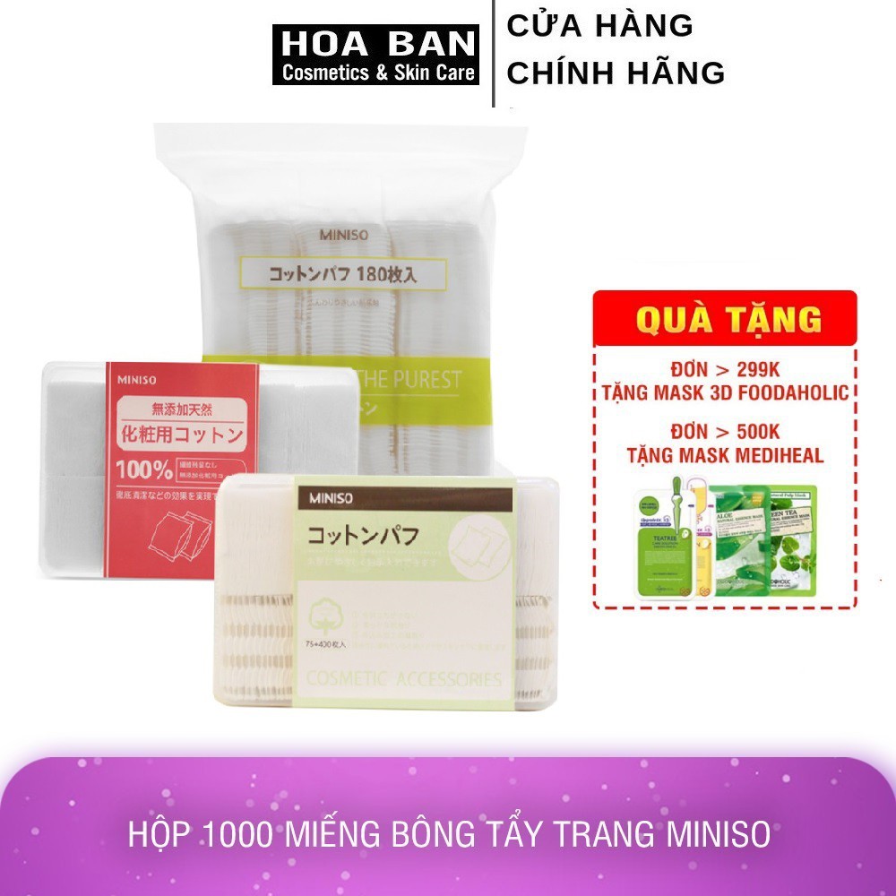 Hộp bông tẩy trang Miniso 1000 miếng