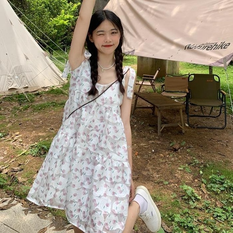 Đầm Hoa Không Tay Thời Trang Mùa Hè Dành Cho Nữ