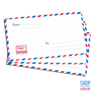 10 cái bao thư trắng viền sọc TL 187x108mm