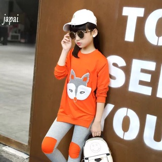 Bộ nỉ thun da cá cho bé gái