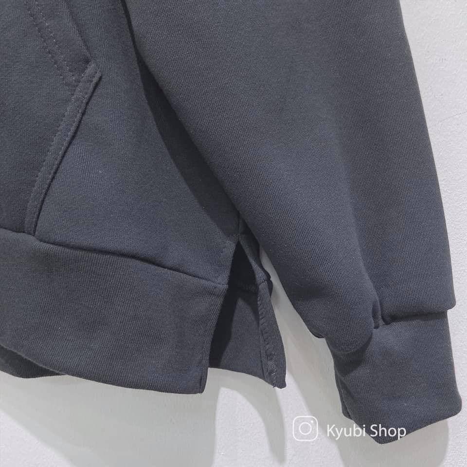 Áo khoác nỉ hoodie ulzzang form rộng có kéo khóa thêu hình chất nỉ cotton Quảng Châu - Áo khoác ulzzang Kyubi | BigBuy360 - bigbuy360.vn