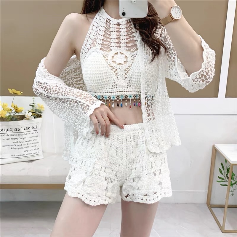 Áo Khoác Lưới ren móc Quảng Châu đi biển, áo choàng đồ bơi