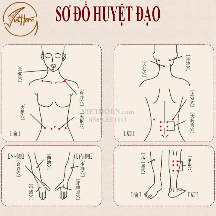 Cây massage mặt & day ấn huyệt đạo bằng sừng VIETHORN /đánh bay vết nhăn/giảm thâm nám da