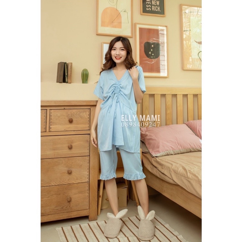 Bộ đồ bầu LỬNG ĐŨI_RÚT NGỰC chất siêu mịn mát mùa hè