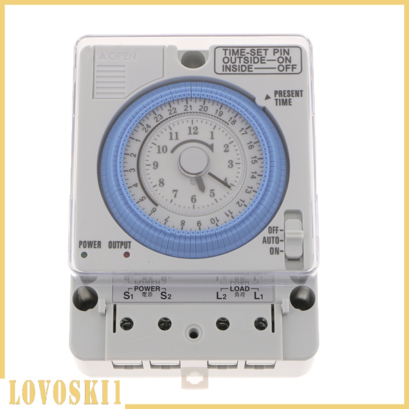 [LOVOSKI1]Din Rail 24H Chronometry Timer Mechanical Switch Industrial Analogue Timer