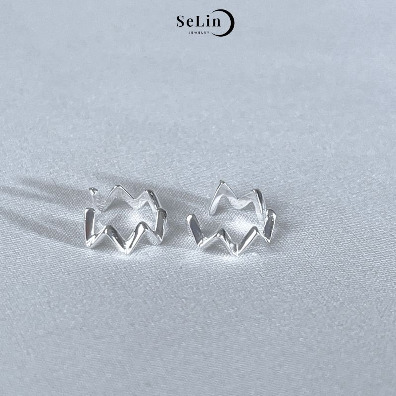 Khuyên tai kẹp nữ 925 không cần bấm lỗ cao cấp dáng tròn đa dạng đơn giản cá tính SELIN JEWELRY - 0047; 48; 51