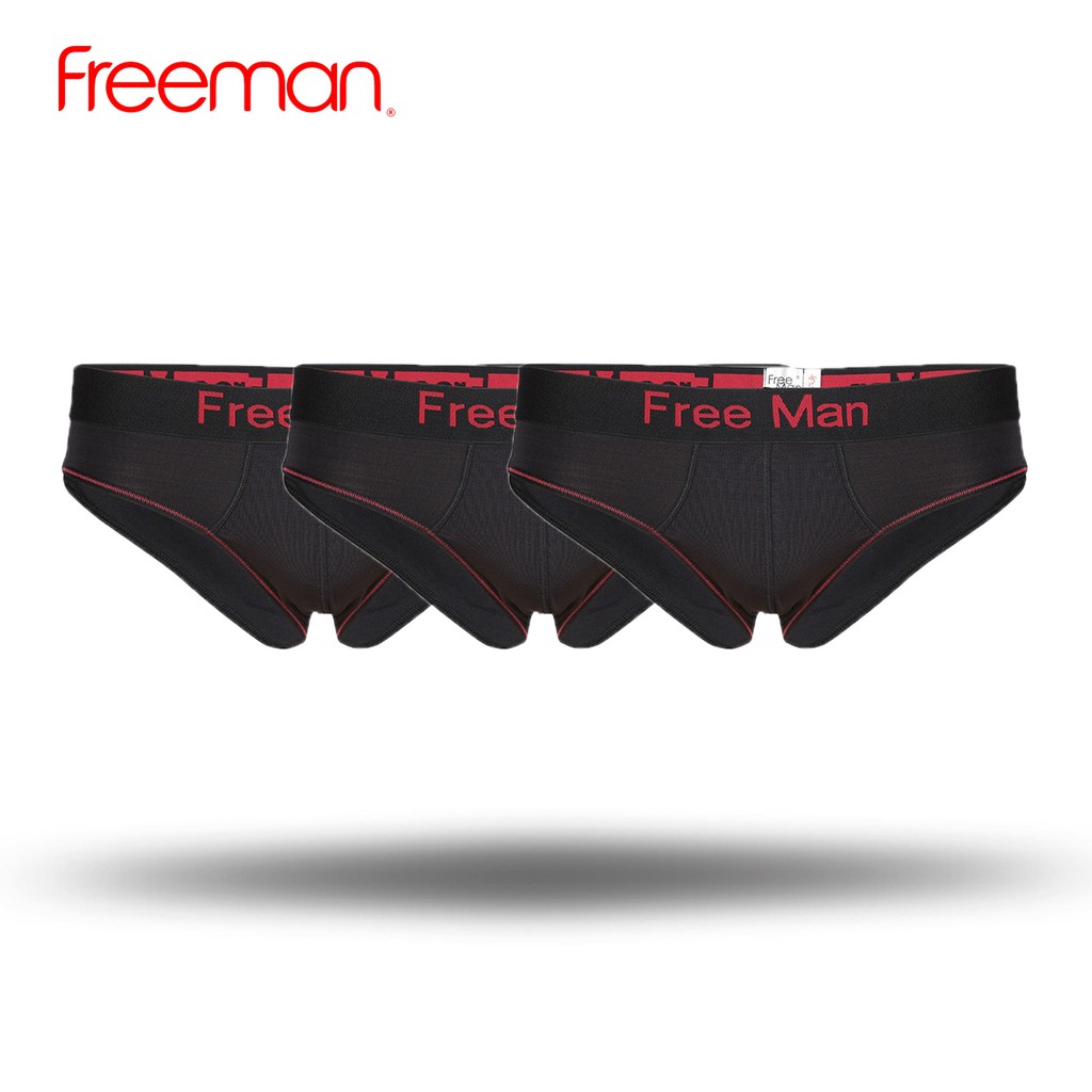Quần lót nam Freeman chất liệu thun lạnh màu đen [Combo 3] 618