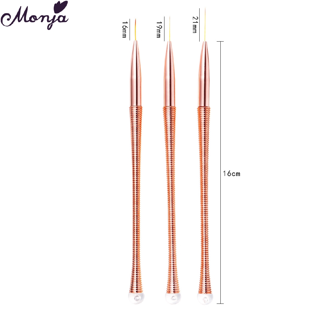 [Hàng mới về] Set 3 Cọ Vẽ Móng Tay Nghệ Thuật 16 / 19 / 21mm Tiện Dụng