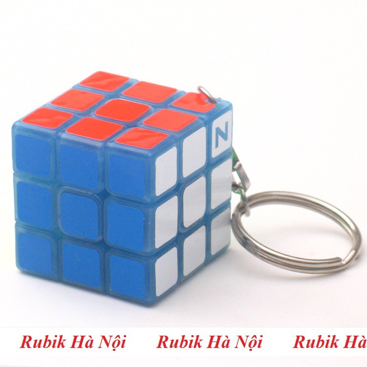 Rubik 3x3. Zcube Keychain Dạ Quang Xanh