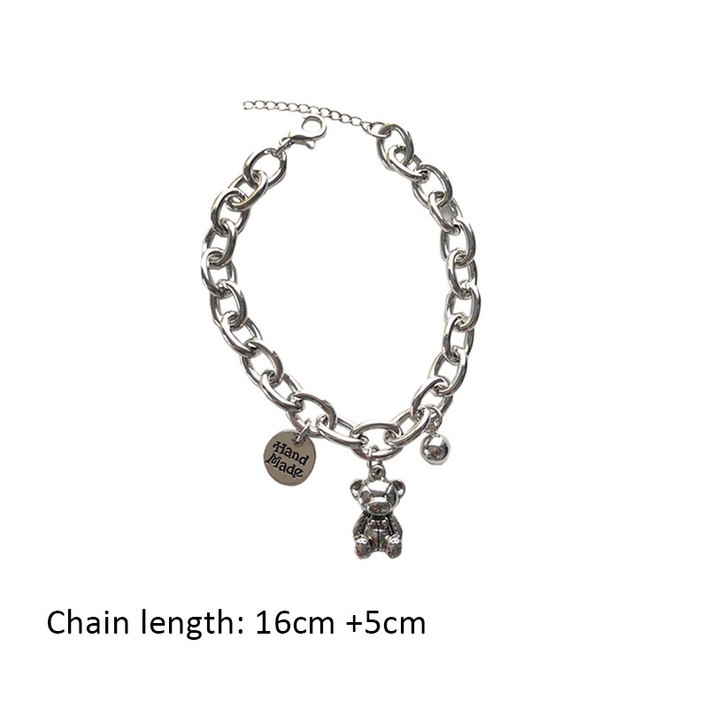 Vòng Tay Kim Loại Mặt Hình Gấu Thời Trang Cho Nữ